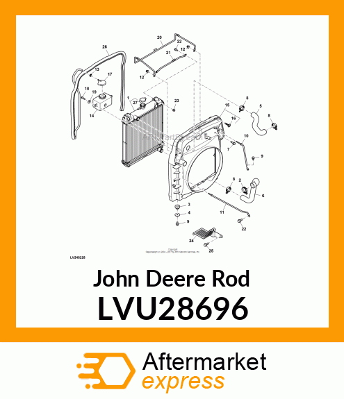 ROD, RH RADIATOR SUPPORT, SIDE EXH LVU28696