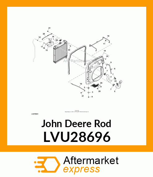 ROD, RH RADIATOR SUPPORT, SIDE EXH LVU28696