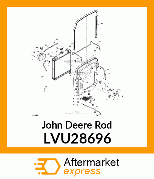 ROD, RH RADIATOR SUPPORT, SIDE EXH LVU28696