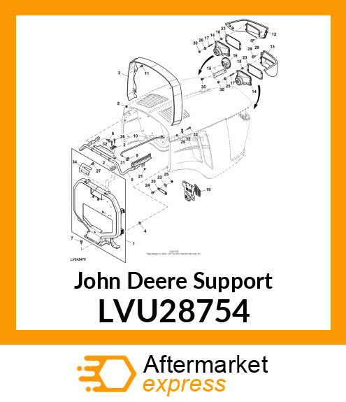 SUPPORT, COWL EXTENSION LVU28754