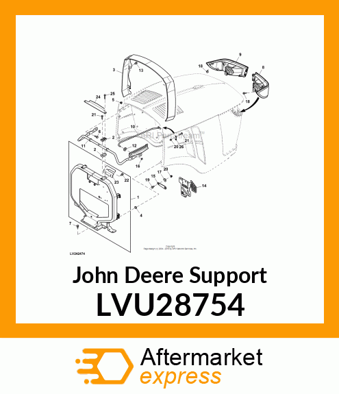 SUPPORT, COWL EXTENSION LVU28754