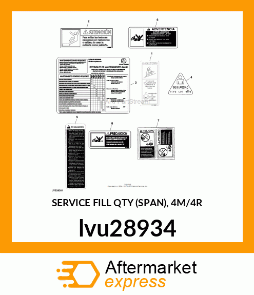 SERVICE FILL QTY (SPAN), 4M/4R lvu28934