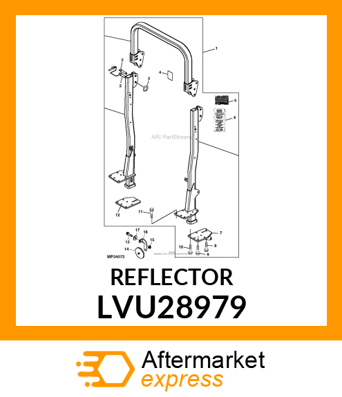 REFLECTOR, REFELECTIVE LABEL, RED W LVU28979