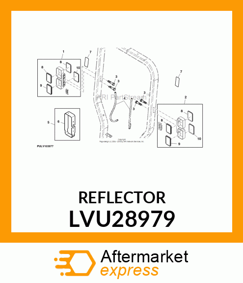 REFLECTOR, REFELECTIVE LABEL, RED W LVU28979