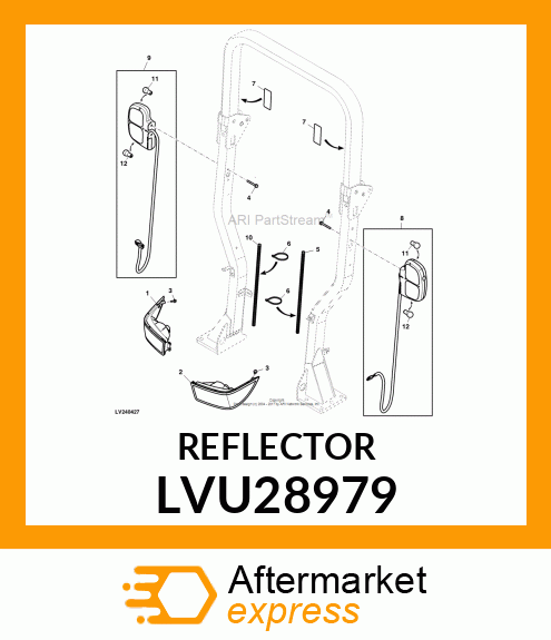 REFLECTOR, REFELECTIVE LABEL, RED W LVU28979