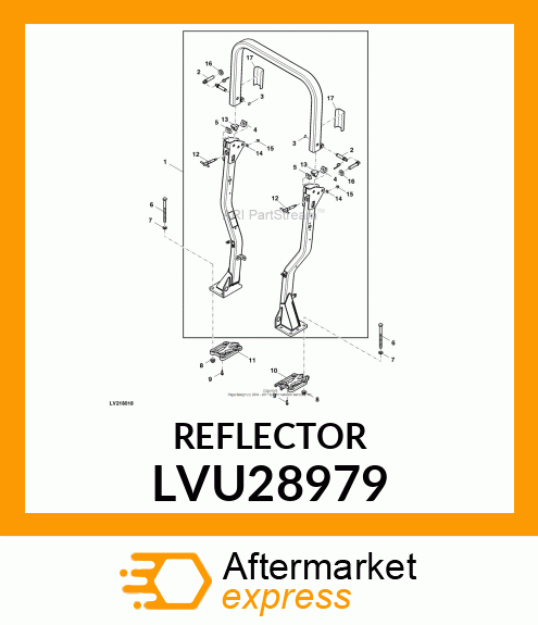 REFLECTOR, REFELECTIVE LABEL, RED W LVU28979