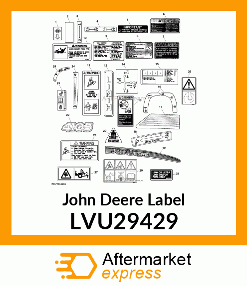 LABEL, IGNITION SWITCH LVU29429