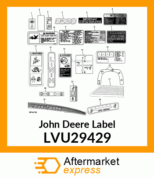 LABEL, IGNITION SWITCH LVU29429