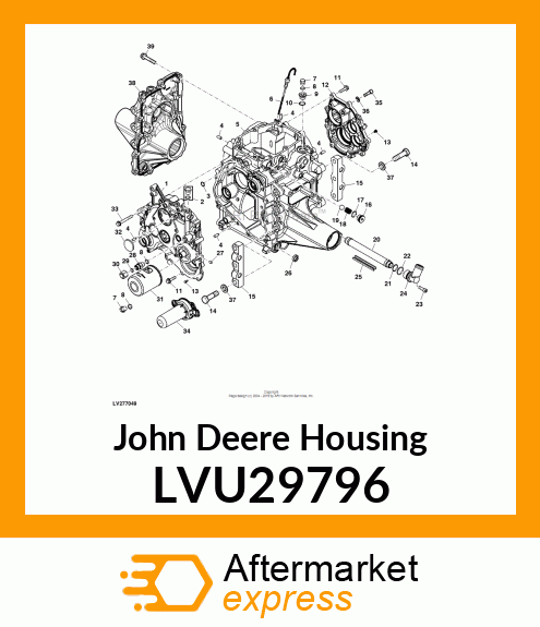 HOUSING, HOUSING, REAR AXLE, RIGHT LVU29796