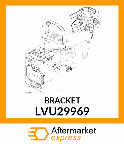 BRACKET, BRACKET, HORN LVU29969