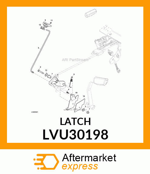 LATCH, LATCH PLATE, PARK BRAKE LVU30198