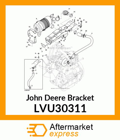 BRACKET, 3R, AIR CLEANER PREFILTER LVU30311