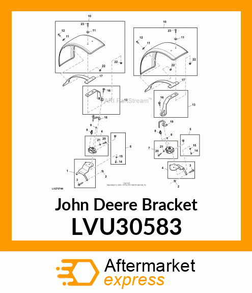 BRACKET, 4R FRONT FENDER KIT, TOP B LVU30583