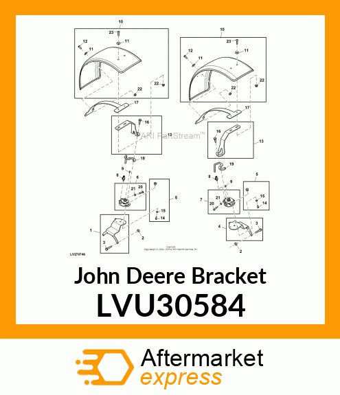 BRACKET, 4R FRONT FENDER KIT, SUPPO LVU30584