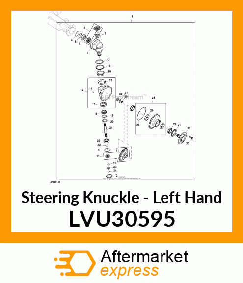 WHEELEND ASSY, LH KNUCK/SHOULDER LVU30595