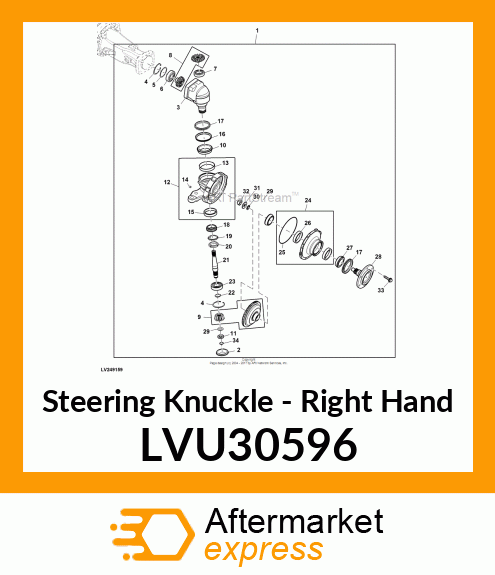 WHEELEND ASSY, RH KNUCKLE/SHOULDER LVU30596