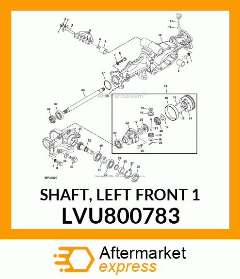 SHAFT, LEFT FRONT 1 LVU800783