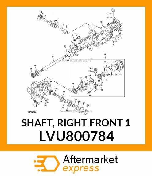 SHAFT, RIGHT FRONT 1 LVU800784