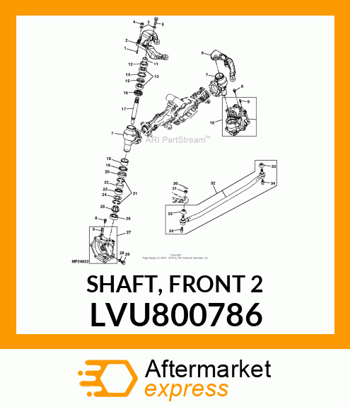 SHAFT, FRONT 2 LVU800786