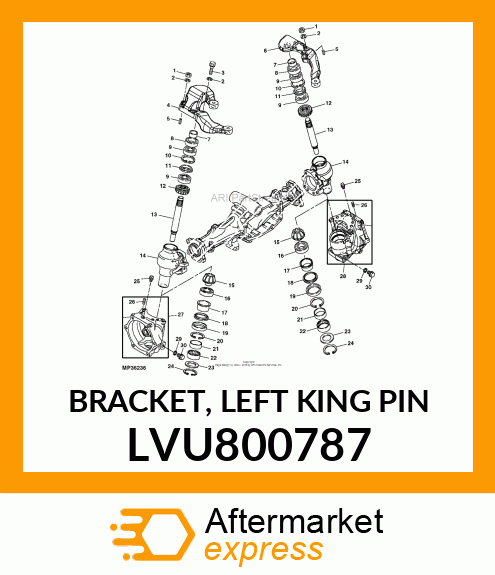 BRACKET, LEFT KING PIN LVU800787