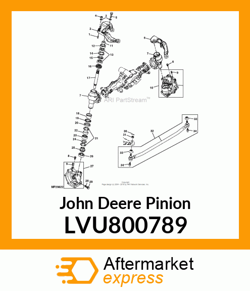 PINION, FRONT FINAL DRIVE LVU800789