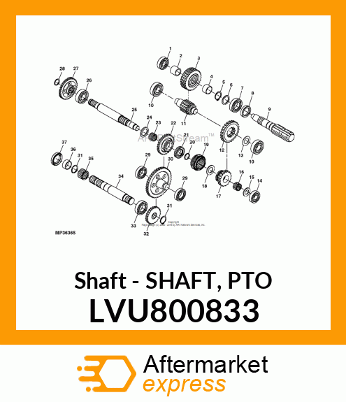 Shaft - SHAFT, PTO LVU800833