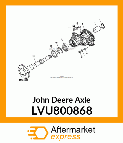 AXLE, SHAFT RIGHT LVU800868