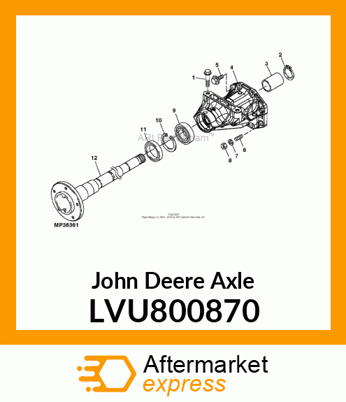 AXLE, HOUSING RIGHT LVU800870