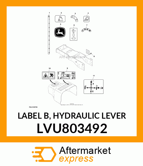 LABEL B, HYDRAULIC LEVER LVU803492