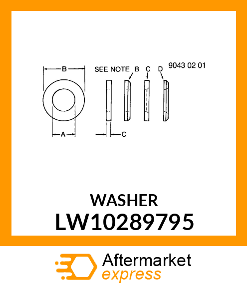 WASHER, METALLIC, ROUND HOLE LW10289795