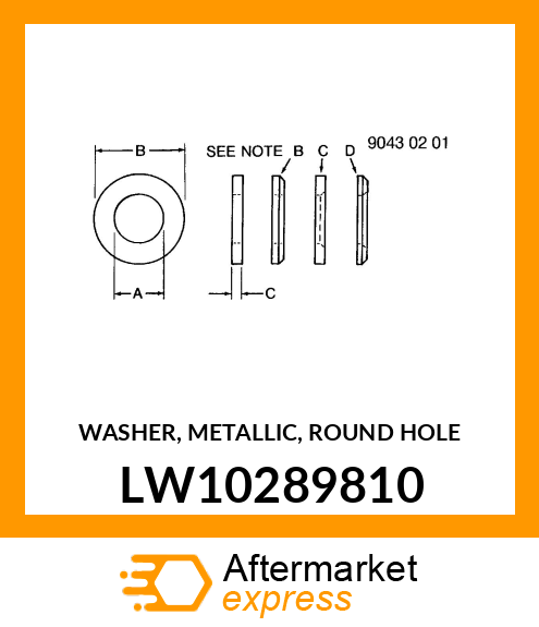 WASHER, METALLIC, ROUND HOLE LW10289810