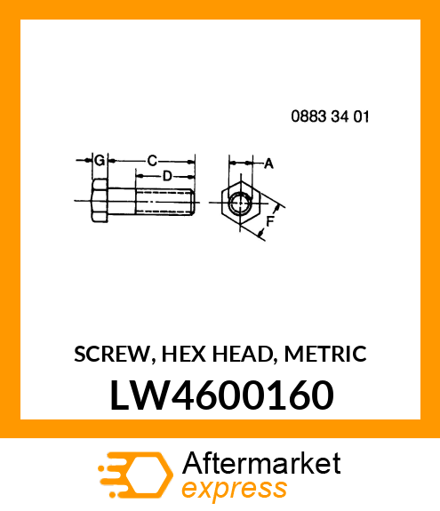 SCREW, HEX HEAD, METRIC LW4600160