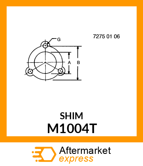 SHAFT ,AXLE OIL RETAINER SHIM M1004T