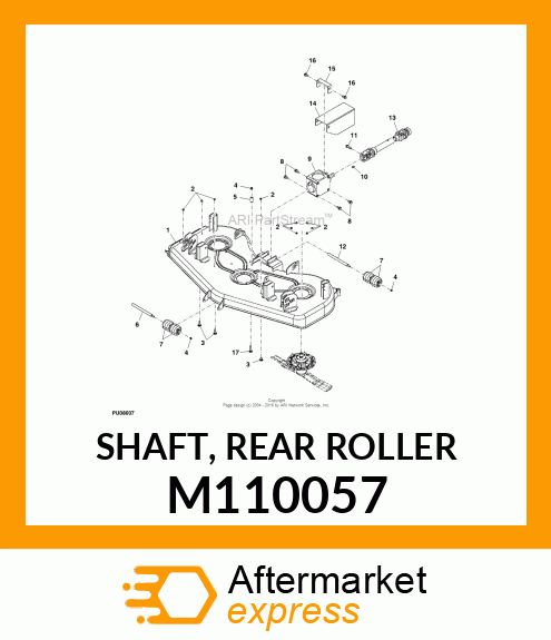 SHAFT, REAR ROLLER M110057