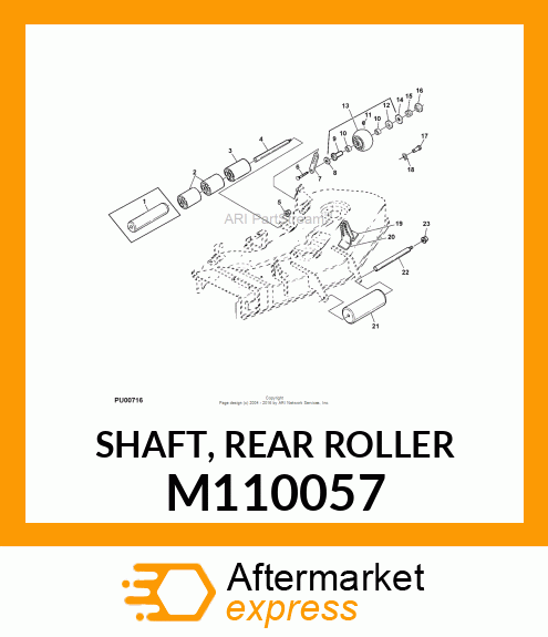 SHAFT, REAR ROLLER M110057