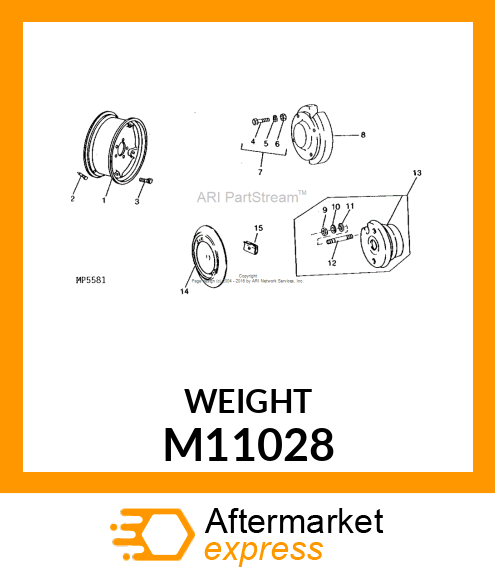 Weight - WEIGHT, REAR WHEEL (50#) M11028