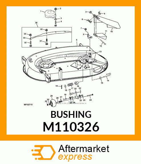 BUSHING, REAR DRAFT M110326