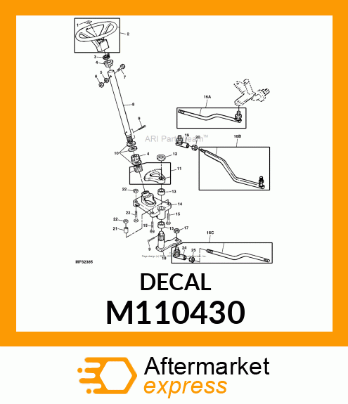 LABEL, STEERING WHEEL M110430