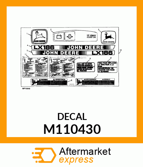 LABEL, STEERING WHEEL M110430