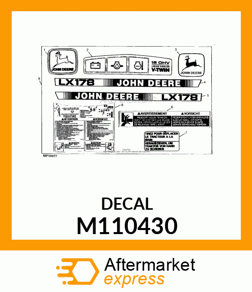 LABEL, STEERING WHEEL M110430