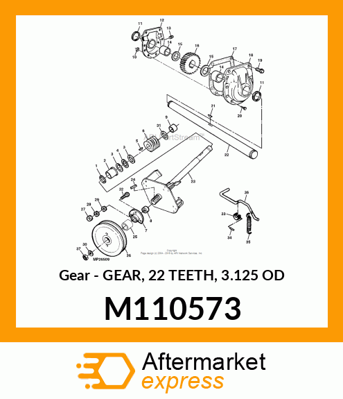 Gear - GEAR, 22 TEETH, 3.125 OD M110573