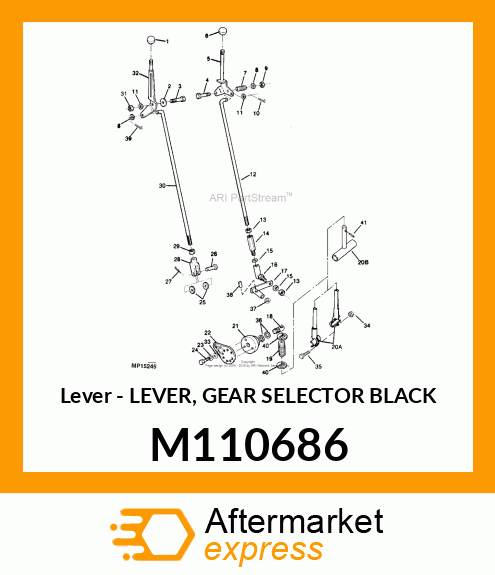 Lever - LEVER, GEAR SELECTOR BLACK M110686