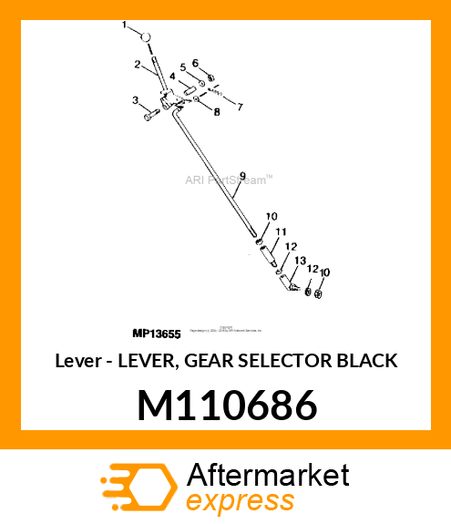 Lever - LEVER, GEAR SELECTOR BLACK M110686