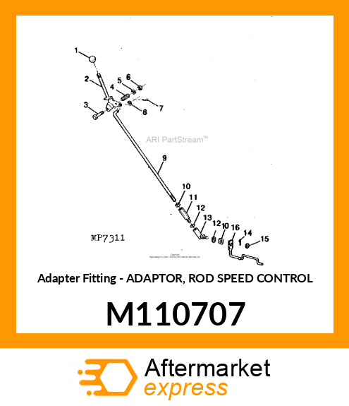 Adapter Fitting - ADAPTOR, ROD SPEED CONTROL M110707