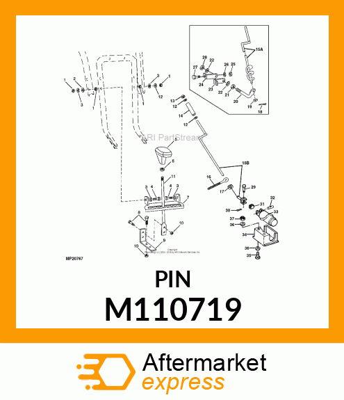 PIN, CLEVIS .25D X 1.094 YLZNDI M110719