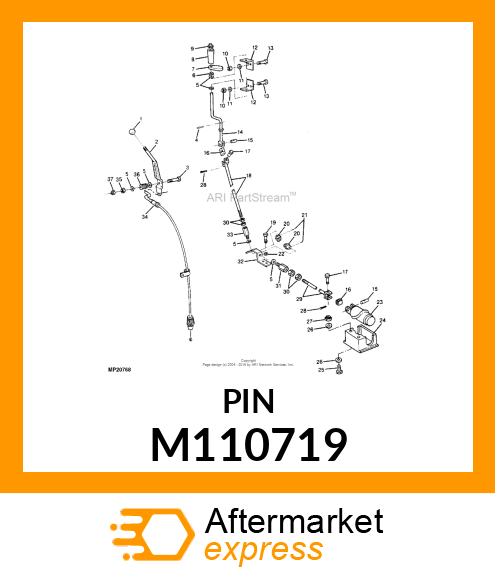 PIN, CLEVIS .25D X 1.094 YLZNDI M110719