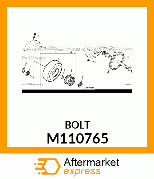 BOLT, SHEAR, HXHDCAP 1/4 M110765