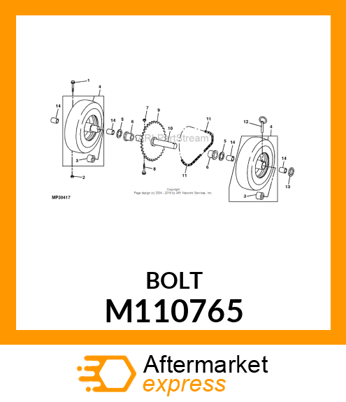 BOLT, SHEAR, HXHDCAP 1/4 M110765