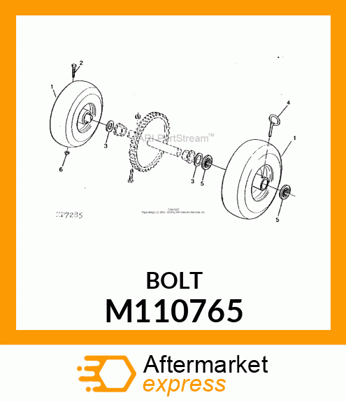 BOLT, SHEAR, HXHDCAP 1/4 M110765