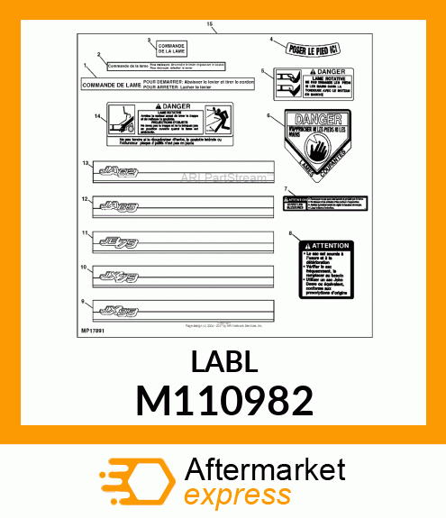 LABEL, CAUTION (FR) (2amp;4 CYCLE) M110982